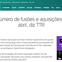 Brasil v nmero de fuses e aquisies recuar em abril, diz TTR